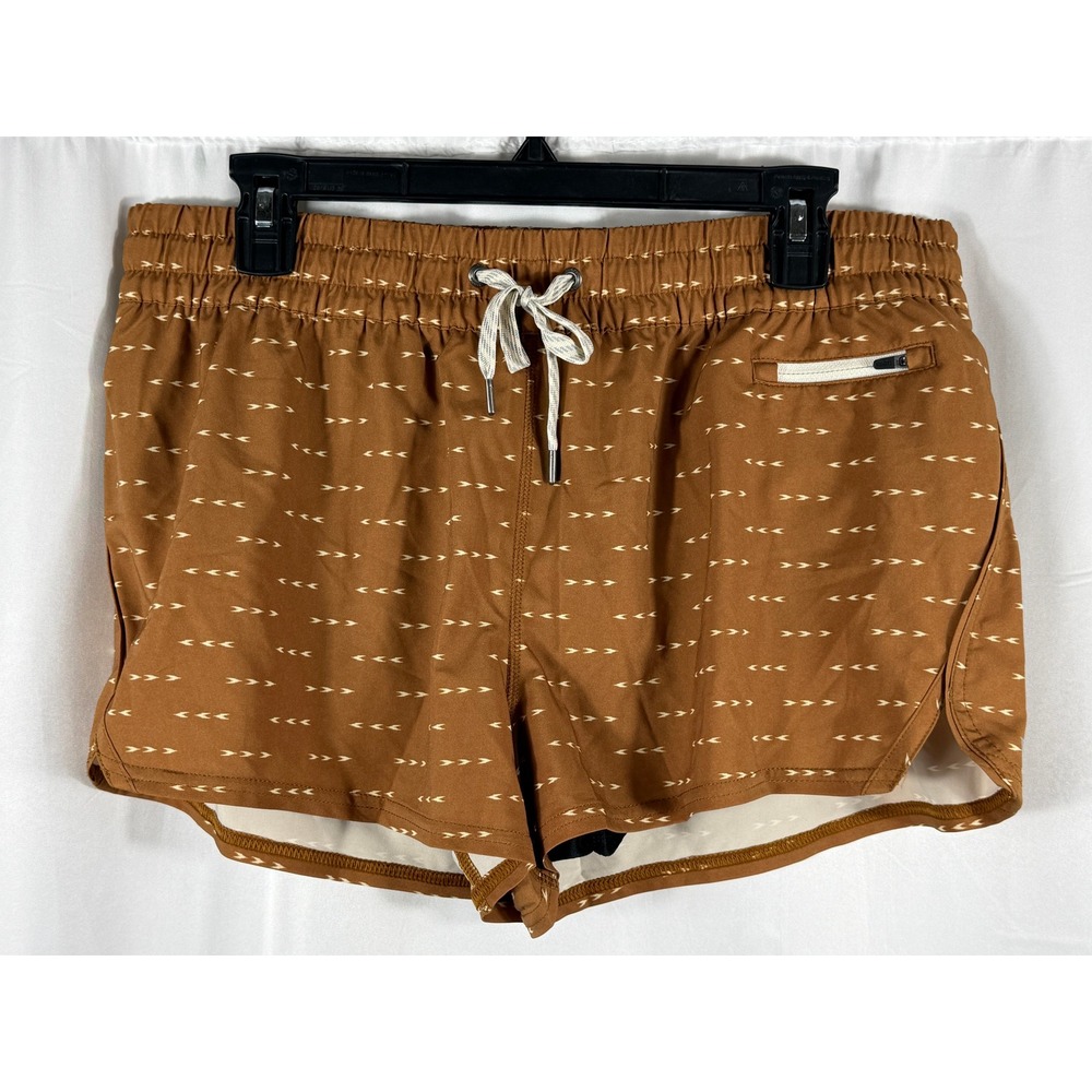 Vuori Clementine Short Turmeric Arrows Brown Print Athletic Running VW304 XL NWT